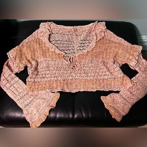 Free People oversized cropped sweater, size S, excellent condition